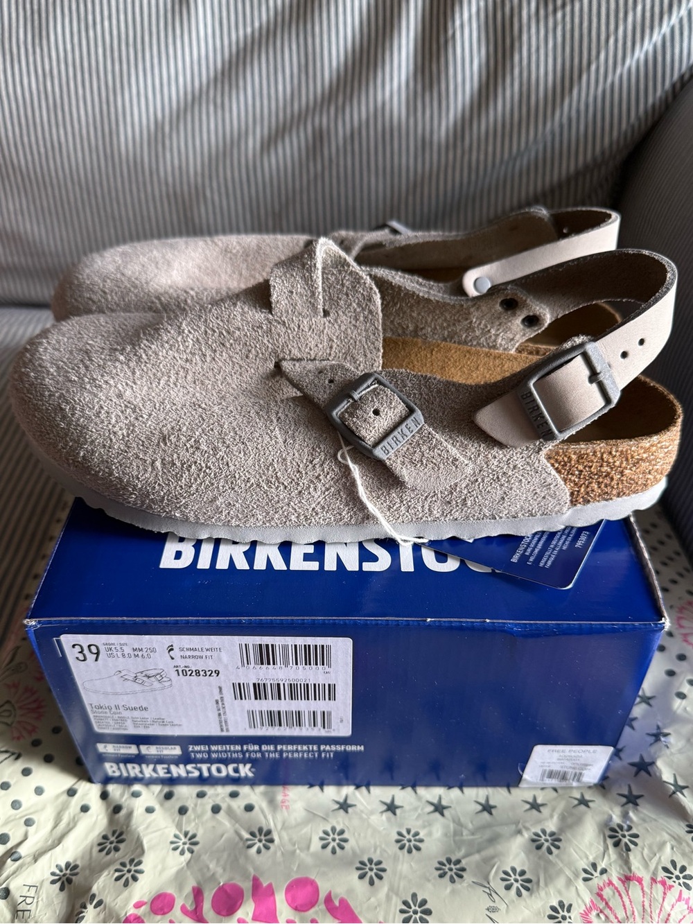 Free People Birkenstock Tokio Suede Stone Coin - Picture 4 of 6